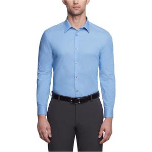 imageCalvin Klein Mens Slim Fit NonIron Herringbone Dress ShirtMist