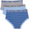 imageCalvin Klein Boys Little Modern Cotton Assorted Briefs Underwear 3 PackBlue and Grey Stripe  Blue Bell  Heather Grey