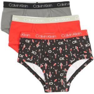 imageCalvin Klein Boys Little Modern Cotton Assorted Briefs Underwear 3 PackCastlerockWowzer RedBlack Rockets