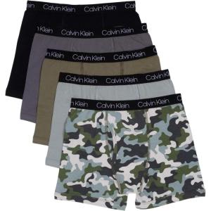 imageCalvin Klein Boys Modern Cotton Boxer Briefs 5 PackOlivine CampSlate GrayHeather GrayMagnetBlack Arch