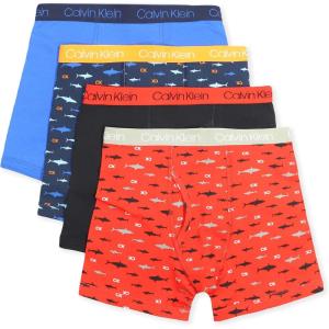 imageCalvin Klein Boys Underwear Four Pack Boxer Brief Value PackRed SharksBlack Iris Sharks