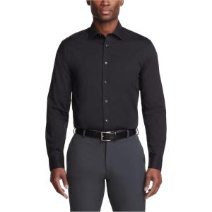 imageCalvin Klein Mens Regular Fit Non Iron Herringbone Spread Collar Dress ShirtBlack