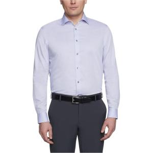 imageCalvin Klein Mens Regular Fit Non Iron Herringbone Spread Collar Dress ShirtLilac