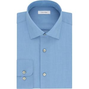 imageCalvin Klein Mens Regular Fit Non Iron Herringbone Spread Collar Dress ShirtMist
