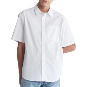 imageCalvin Klein Mens Solid Pocket ButtonDown Short Sleeve Easy ShirtBrilliant White