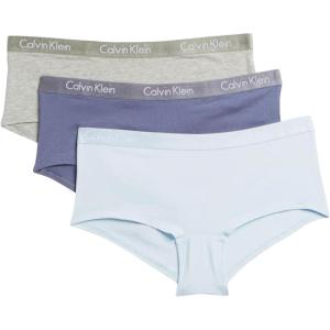 imageCalvin Klein Womens Motive Cotton Boyshort Panties 3 PackScorched DenimGrey HeatherOmphalodes