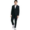 imageCalvin Klein Boys Flat Suit Dress Pant Straight Leg Fit ampamp Hemmed Bottom Belt Loops ampamp Functional Front PocketsBlack Performance