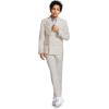 imageCalvin Klein Boys Flat Suit Dress Pant Straight Leg Fit ampamp Hemmed Bottom Belt Loops ampamp Functional Front PocketsCream Heathered