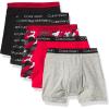 imageCalvin Klein Boys Modern Cotton Boxer Briefs 5 PackBlackHeatherCamoRedStripe