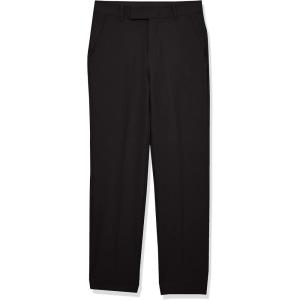 imageCalvin Klein Boys Flat Suit Dress Pant Straight Leg Fit ampamp Hemmed Bottom Belt Loops ampamp Functional Front PocketsBlack Performance