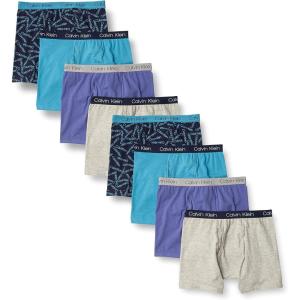 imageCalvin Klein Boys Underwear Eight Pack Boxer Briefs Basics Value PackBlue Print