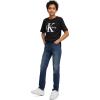 imageCalvin Klein Boys Short Sleeve Logo Crew Neck TShirt Soft Comfortable Relaxed FitOld School True Black