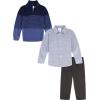 imageCalvin Klein boys 3piece Sweater Dress Shirt and Pants SetBlue Block