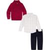 imageCalvin Klein boys 3piece Sweater Dress Shirt and Pants SetRed Marled
