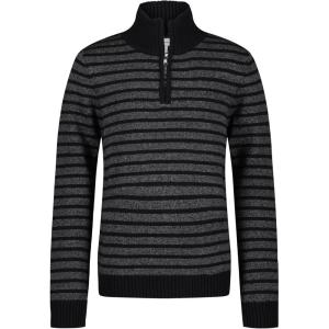 imageCalvin Klein Boys Half Zip Pullover Sweater Ribbed Neckline ampamp Logo DetailingDeep Black Stripe