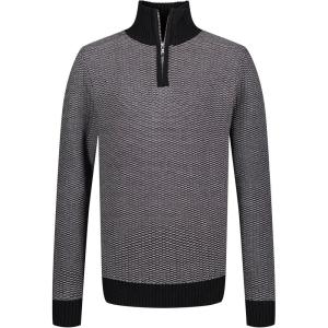 imageCalvin Klein Boys Half Zip Pullover Sweater Ribbed Neckline ampamp Logo DetailingSilverware Thermal