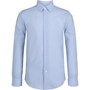 imageCalvin Klein Boys Long Sleeve Patterned Dress Shirt Buttondown Style With Cuffs ampamp Shirttail HemBlue Day