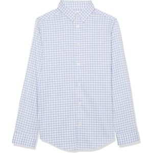 imageCalvin Klein Boys Long Sleeve Patterned Dress Shirt Buttondown Style With Cuffs ampamp Shirttail HemLilac Gingham