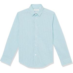 imageCalvin Klein Boys Long Sleeve Patterned Dress Shirt Buttondown Style With Cuffs ampamp Shirttail HemPetit Flower
