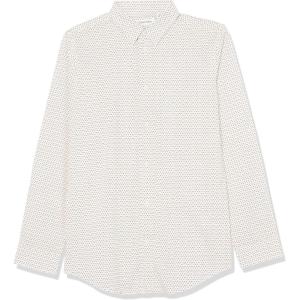 imageCalvin Klein Boys Long Sleeve Patterned Dress Shirt Buttondown Style With Cuffs ampamp Shirttail HemRed Tri