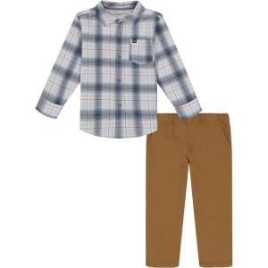 imageCalvin Klein boys 2 Pieces Long Sleeve Woven Shirt SetErmine  Plaid