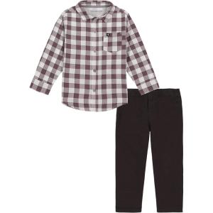 imageCalvin Klein boys 2 Pieces Long Sleeve Woven Shirt SetSparrow  Turtledove  Phantom