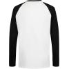 imageCalvin Klein Boys Big Long Sleeve Crew Neck TShirt Soft Comfortable Relaxed FitSplit Block Ck White