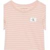 imageCalvin Klein Boys Short Sleeve Striped Crew Neck TShirt Soft Comfortable Relaxed FitLinear Silver Pink Fb38