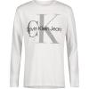 imageCalvin Klein Boys Big Long Sleeve Crew Neck TShirt Soft Comfortable Relaxed Fit3color Monologo White