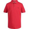 imageCalvin Klein Boys Short Sleeve Micro Pique Solid Polo Button Closure Soft ampamp ComfortableClassic Racing Red