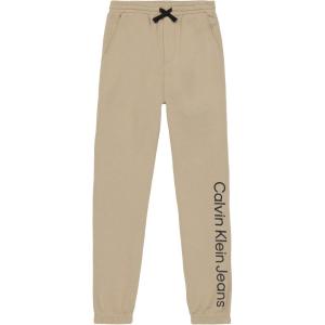 imageCalvin Klein Boys Big Pullon Fleece Jogger Sweatpants Drawstring ClosureCkj Greige