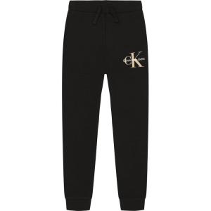 imageCalvin Klein Boys Big Pullon Fleece Jogger Sweatpants Drawstring ClosureOld School Black