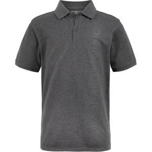 imageCalvin Klein Boys Short Sleeve Micro Pique Graphic Polo Button Closure Soft ampamp ComfortableGhost Dark Grey
