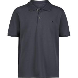 imageCalvin Klein Boys Short Sleeve Micro Pique Solid Polo Button Closure Soft ampamp ComfortableClassic Hemisphere Blue