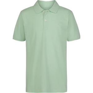 imageCalvin Klein Boys Short Sleeve Micro Pique Solid Polo Button Closure Soft ampamp ComfortableLight Green