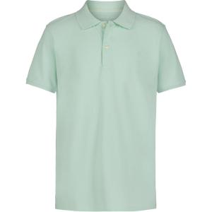 imageCalvin Klein Boys Short Sleeve Micro Pique Solid Polo Button Closure Soft ampamp ComfortableMisty Jade