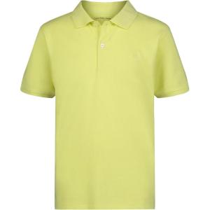 imageCalvin Klein Boys Short Sleeve Micro Pique Solid Polo Button Closure Soft ampamp ComfortableSunny Lime