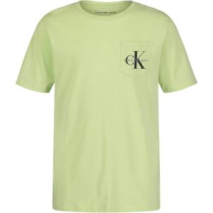 imageCalvin Klein Boys Short Sleeve Pocket Logo Crew Neck TShirt Soft Comfortable Relaxed FitPrism Gb49
