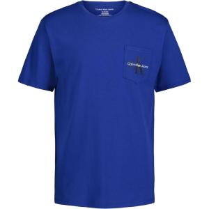 imageCalvin Klein Boys Short Sleeve Pocket Logo Crew Neck TShirt Soft Comfortable Relaxed FitSurf the Web