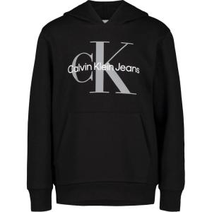 imageCalvin Klein Boys Long Sleeve Pullover Fleece HoodieOld School Black Fb10