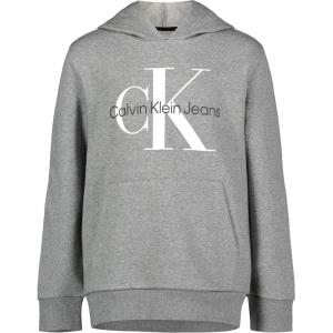 imageCalvin Klein Boys Long Sleeve Pullover Fleece HoodieOld School Grey Heather Fb10