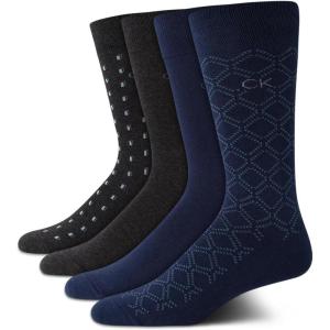imageCalvin Klein Mens Crew Socks  4 Pack Lightweight Combed Cotton Blend Dress Socks  Breathable Socks for Men 712Peacoat Assorted