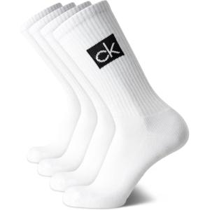 imageCalvin Klein Mens Socks  Cotton Blend Cushioned MidCalf Athletic Crew Sock 4 PairsWhite
