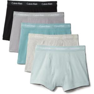 imageCalvin Klein Mens Cotton Stretch 5pack TrunkBlack  Convoy  Grey Heather  Slate Turquoise  Shade