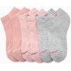 imageCalvin Klein Girls Socks  Cushion No Show Ankle Socks 6 PairsPinkGrey