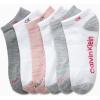 imageCalvin Klein Girls Socks  Cushion No Show Ankle Socks 6 PairsWhite Multi
