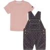 imageCalvin Klein babyboys 2 Pieces Shortall SetPeachChambray