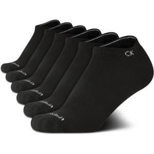 imageCalvin Klein Girls Socks  Cushion No Show Ankle Socks 6 PairsBlack