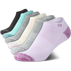 imageCalvin Klein Girls Socks  Cushion No Show Ankle Socks 6 PairsLavender