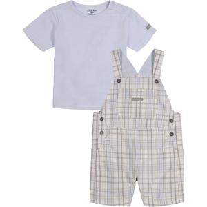 imageCalvin Klein babyboys 2 Pieces Shortall SetBaby Blue